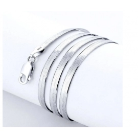 925 Sterling Silver fine 4MM Blade Chain Necklace for Women Men Luxury wedding party Jewelry Holiday gifts