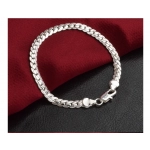 Nice 925 Sterling Silver 6mm Side Chain Bracelets For Woman Men Fashion Wedding Engagement Jewelry Gift