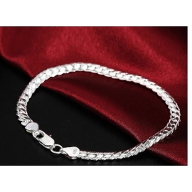 Nice 925 Sterling Silver 6mm Side Chain Bracelets For Woman Men Fashion Wedding Engagement Jewelry Gift