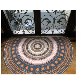 Retro Semi-circular Entrance Door Mat Household Bathroom Shower Bath Rug Water Absorb Floor Mats Vintage Carpet for Living Room