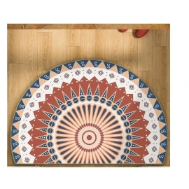 Retro Semi-circular Entrance Door Mat Household Bathroom Shower Bath Rug Water Absorb Floor Mats Vintage Carpet for Living Room