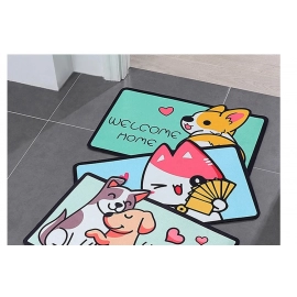 Cartoon Door Mat Welcome Entrance Rugs for Home Small Carpet for Bedroom Bathroom Floor Doormats Non-Slip Pet Pads Room Decor