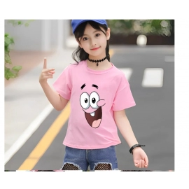 SpongeBobs SquarePants Children Clothing Anime Summer Short Sleeve Cute Patrick Star Clothes Cotton T-shirt Cartoon Kids Tops